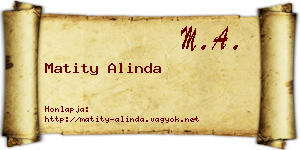 Matity Alinda névjegykártya